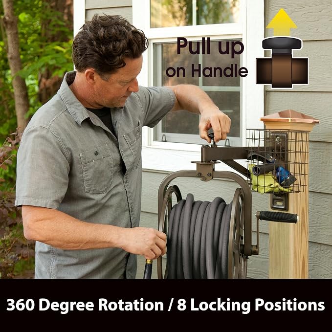 Liberty GARDEN 712 Single Arm Navigator Multi-Directional Garden Hose Reel - Image 3