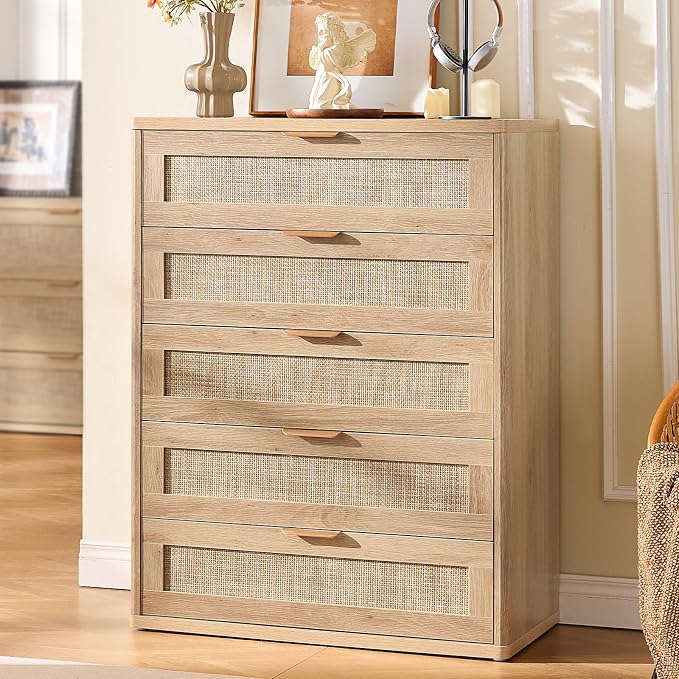 LEYAOYAO Rattan Dresser for Bedroom, Boho Small Dressers by LEYAOYAO-Findtheshiningpointofyourideallife%EF%BC%81