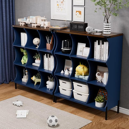 9 Cube Storage Shelf Organizer, Low Book Shelf Bookcase Entryway Table - Image 6