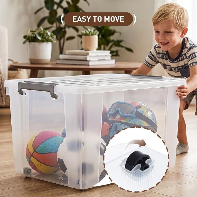 Citylife 6 Packs 69 QT Plastic Storage Bins - Image 4