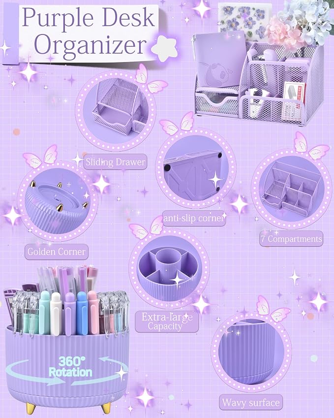 Purple Desk Accessories and Organizers - Image 2