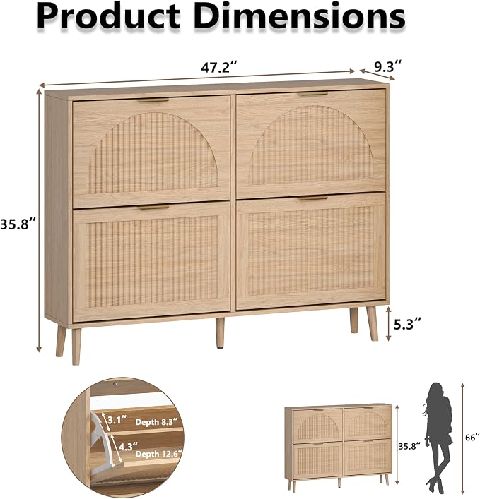 BORNOON Shoe Cabinet for Entryway - Image 2