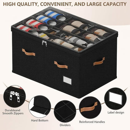 Shoe Organizer for Closet, 2 Pack Shoe Storage Bins Foldable Shoe Storage Box - Image 2