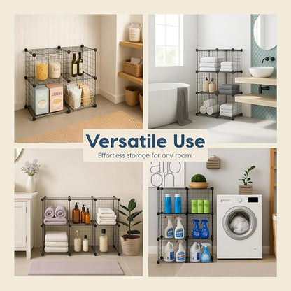IRIS USA 6-Cube Modular Wire Cube Storage Organizer, Adjustable & Expandable - Image 5