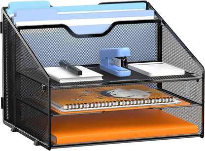 Letter Tray Organizer, Mesh Desk File Organizer by Gawerk
