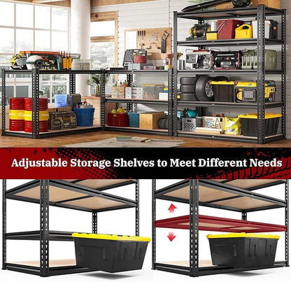 REIBII 40" W Garage Shelving 2500LBS Storage Shelves 72" H Metal Shelving 5 - Image 4
