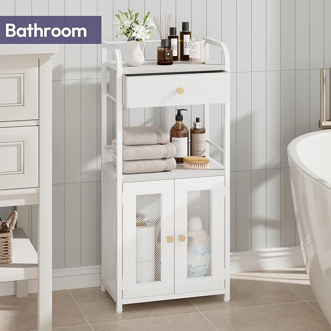 SWTYMIKI 14.57"x32.28" Bathroom Storage Cabinet – Freestanding Toilet Paper - Image 8