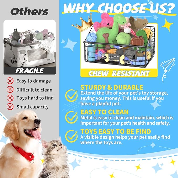 Kaiferty Indestructible Dog Toy basket, Small Toy Box - Image 2