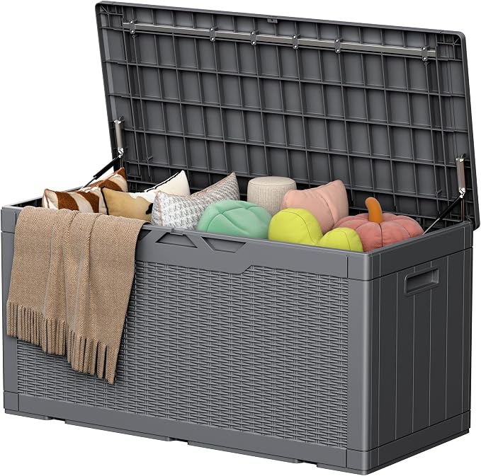 105 Gallon Deck Box Outdoor Indoor Waterproof Storage Box by Acurax