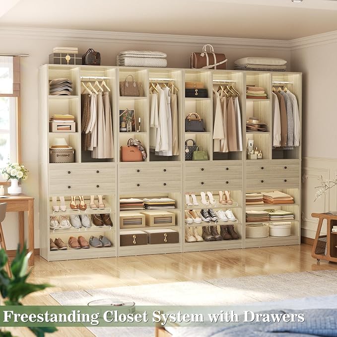 Besiost Closet System, Can Fit 120"/10FT Walk-in Closets Systems, Free Standing - Image 6