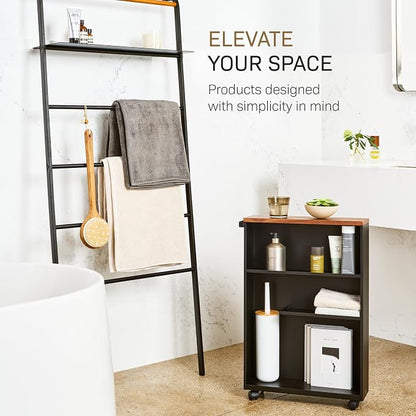 YAMAZAKI Home Slim Rolling Storage Cart – Narrow Bathroom Storage Cabinet - Image 8