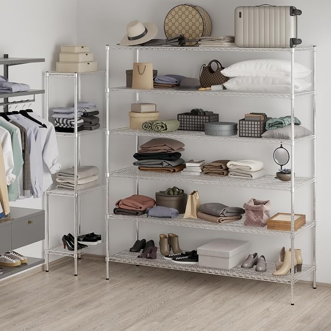 24" Deep x 72" Wide x 86" Height Wire Shelving Kit | 6-Tier | NSF Commercial - Image 2