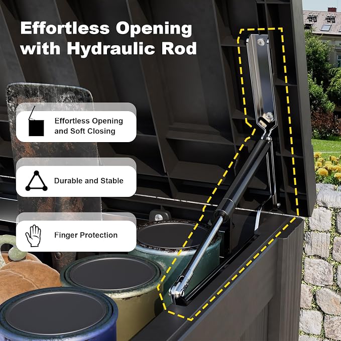 150 GallonOutdoor Storage Box, Resin Deck Boxes Waterproof, IndoorOutdoor Bin - Image 3