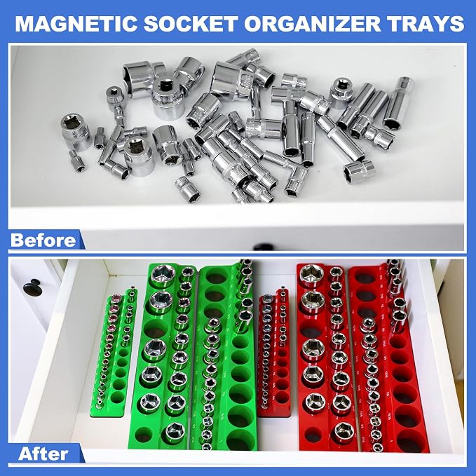 12 Pcs Magnetic Socket Organizer Set Compatible - Image 5