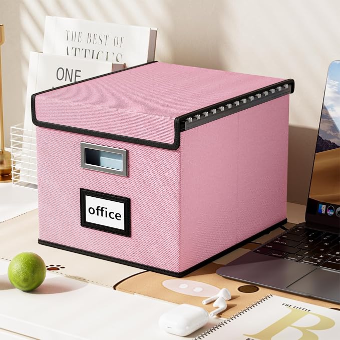 File Organizer Box with Lids, Collapsible File Folder Organizer | File Box with - Image 5