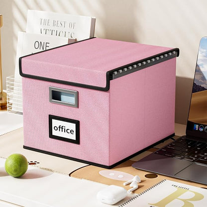 File Organizer Box with Lids, Collapsible File Folder Organizer | File Box with - Image 5