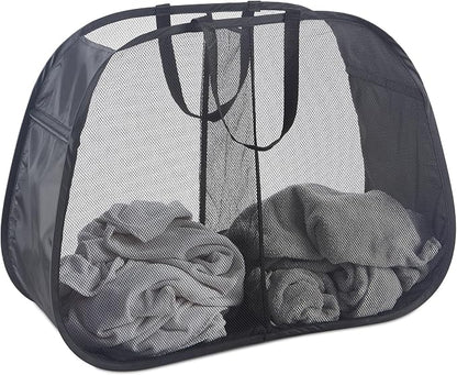 Seiritex Mesh Popup Laundry Hamper 2 Compartment, Collapsible Laundry Sorter by SEIRITEX