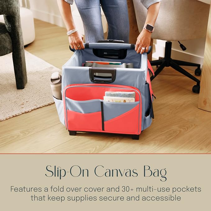 Mobile Utility Cart with Storage Organizer Bag, Rolling Cart - Image 4