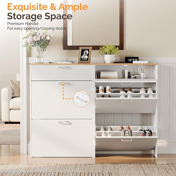 VINGLI Set of 2 Shoe Cabinet Storage - Image 4