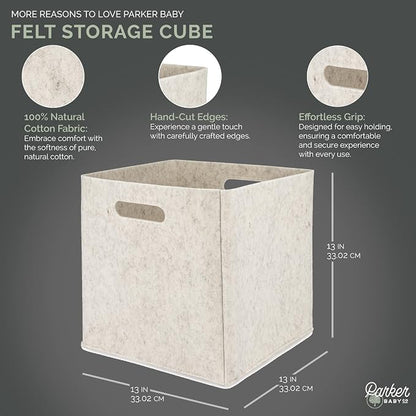 Parker Baby Co. Felt Foldable Storage Cube Bin - Image 2