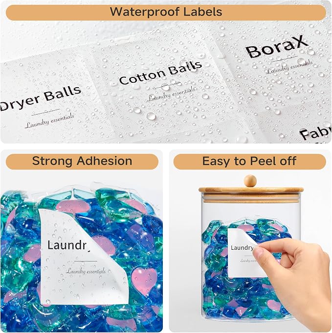 Glass Laundry Pods Container & Acrylic Dryer Sheet Holder - Image 5