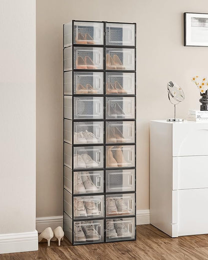 SONGMICS Shoe Boxes, Stackable Clear Plastic Boxes - Image 7
