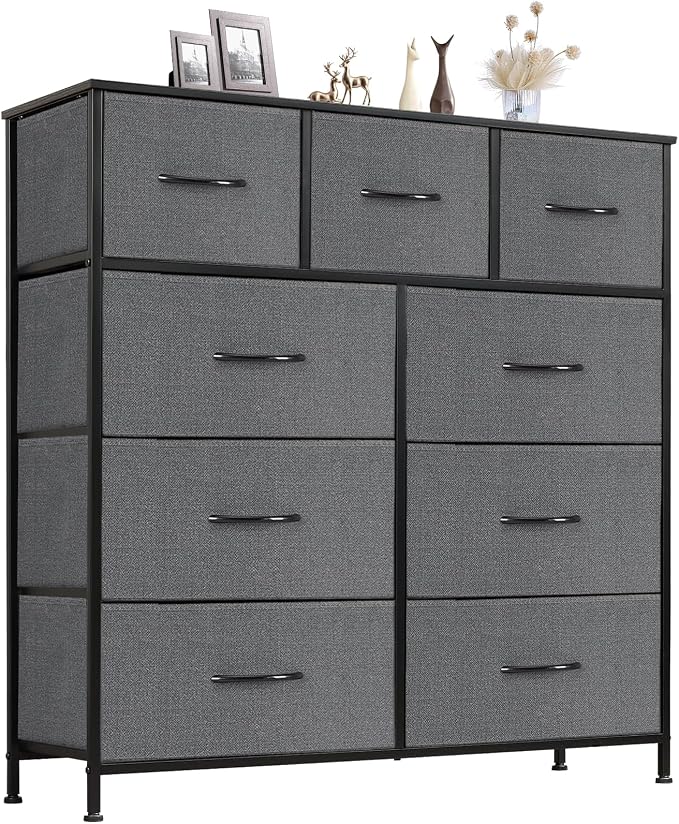 Sweetcrispy 9 Drawer Fabric Dresser Tall Chest Storage Organizer Tower | by Sweetcrispy