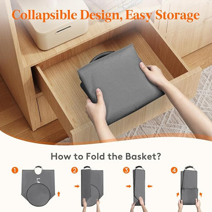 Lifewit 120L 2-Pack Large Laundry Basket, Collapsible Laundry Hamper - Image 8