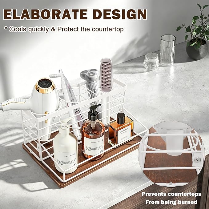 Hair Tool Organizer, Movable Hair Dryer Holder, Hair Styling Tools Storage - Image 3