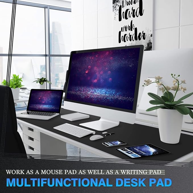 K KNODEL Large Office Leather Desk Mat, Mouse and Keyboard Pad, Computer and - Image 2