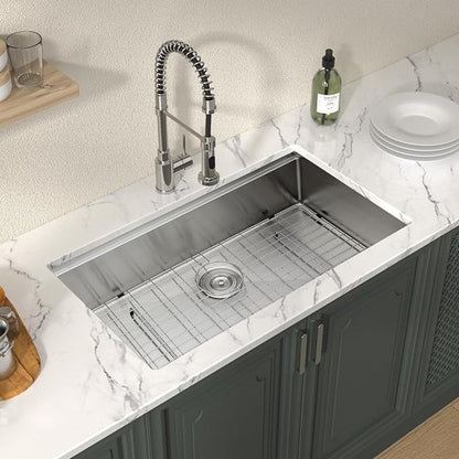 Lordear 33 Undermount Kitchen Sink 33" x 19" Stainless Steel Sinks 16 Gauge - Image 3