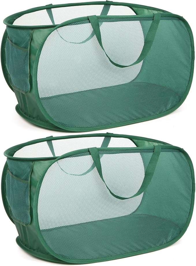 Sturdy Mesh Pop Up Laundry Hamper, Collapsible Laundry Baskets by Bemkoo