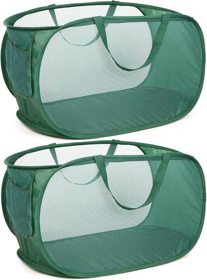 Sturdy Mesh Pop Up Laundry Hamper, Collapsible Laundry Baskets by Bemkoo