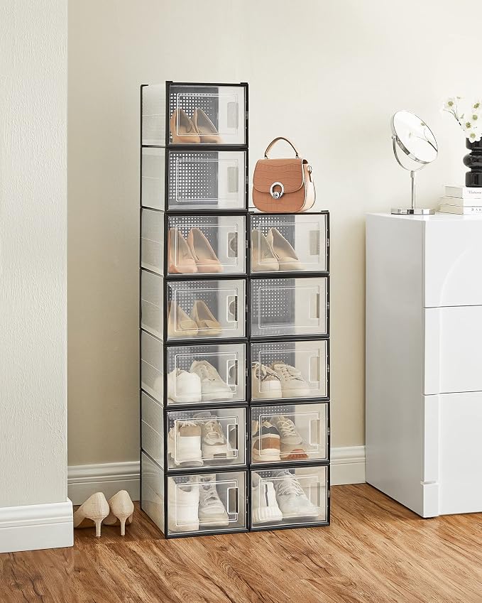 SONGMICS Shoe Boxes, Stackable Clear Plastic Boxes - Image 5