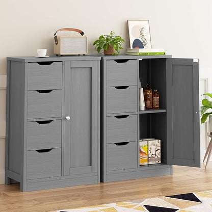 Walsunny Bathroom Floor Storage Cabinet, Wooden Storage Organizer - Image 6