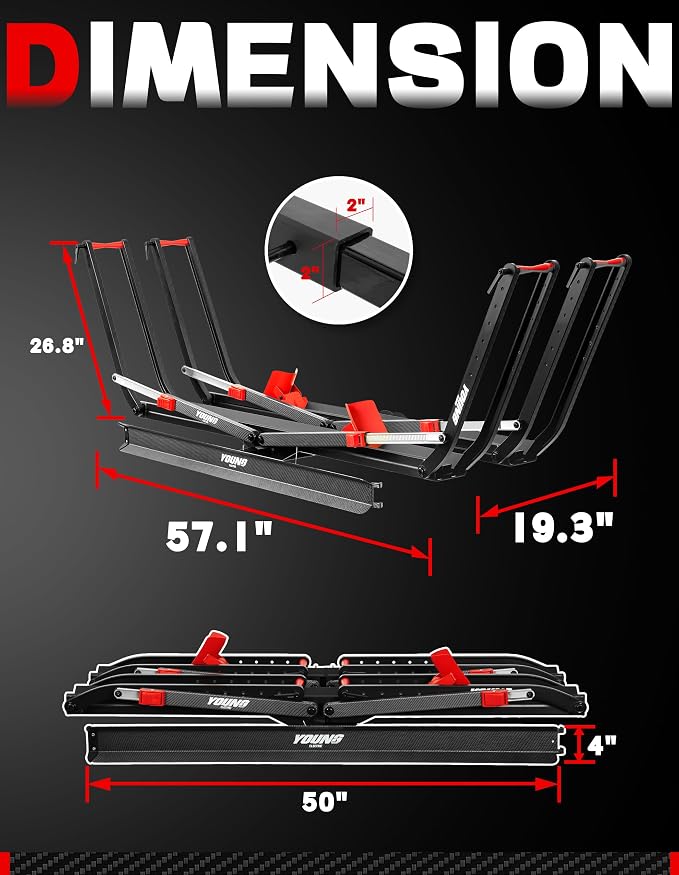 Young Ebike Rack & Brake Light Bundle, 2-Bike Hitch Mount Platform - Image 9
