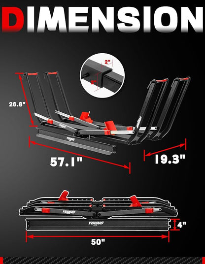 Young Ebike Rack & Brake Light Bundle, 2-Bike Hitch Mount Platform - Image 9