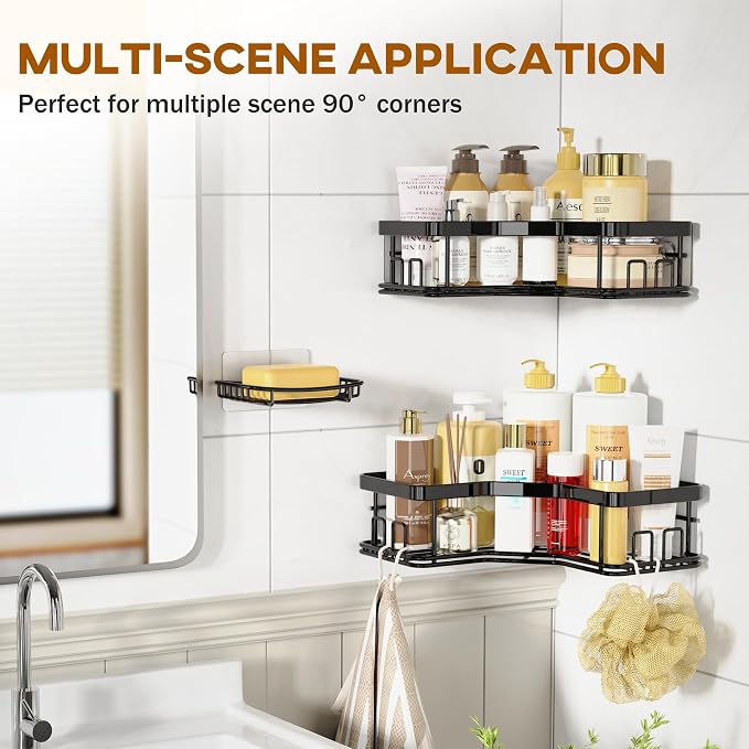 MAXIFFE 3 Pack Corner Shower Caddy - Image 7