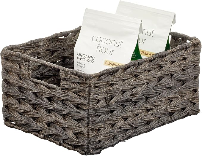 mDesign Woven Farmhouse Kitchen Pantry Food Storage Organizer Basket Bin Box - Image 8