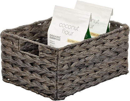 mDesign Woven Farmhouse Kitchen Pantry Food Storage Organizer Basket Bin Box - Image 8