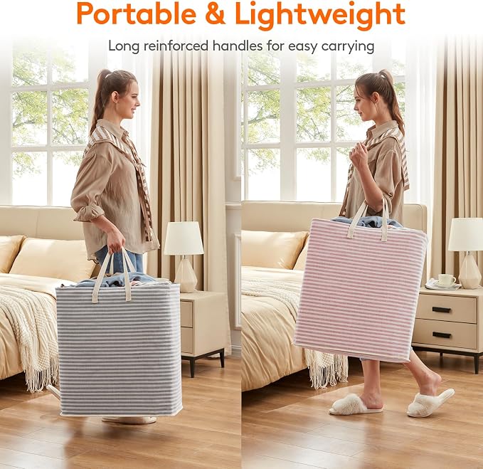 Lifewit 2 Pack Laundry Basket 100L Each, Collapsible Clothes Hamper - Image 5