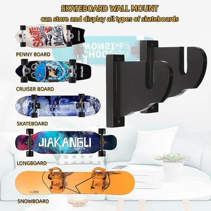BiJun Skateboard Wall Mount, Snowboard Wall Mount Display, Acrylic Horizontal - Image 3