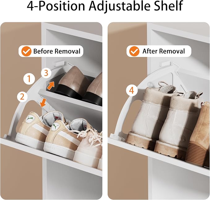 Shoe Storage Cabinet, Wood Shoe Organizer - Image 4