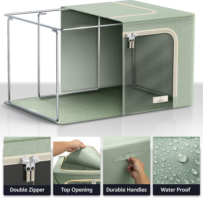Sorbus Storage Bins with Metal Frame - Image 3