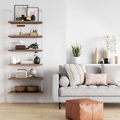 Nathan James Theo 6-Shelf Tall Bookcase, Wall Mount Bookshelf - Image 3