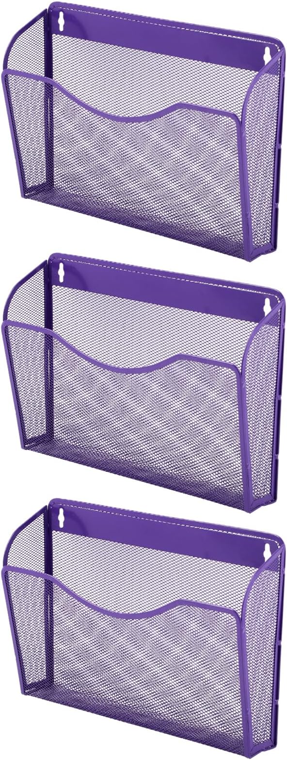 EASEPRES 3 Single Pocket Mesh Hanging File Organizer, Vertical Wall Mounted by EASEPRES