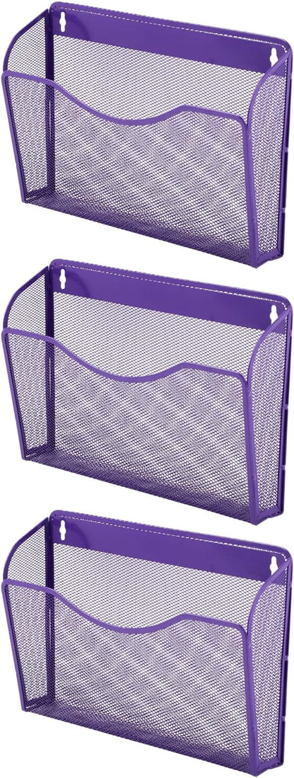 EASEPRES 3 Single Pocket Mesh Hanging File Organizer, Vertical Wall Mounted by EASEPRES