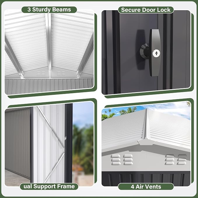Polar Aurora 10x14 Outdoor Storage Shed, Garden Shed - Image 4