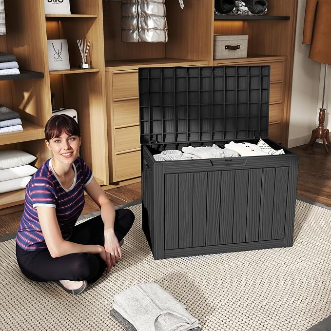 EasyUp 56 Gallon Outdoor Storage Box Waterproof, UV Resistant Deck Box Outdoor - Image 3