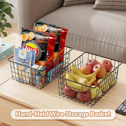 6 Pack Metal Wire Baskets, 15.4" x 11.8" Large Storage Basket - Image 6